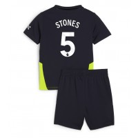 Camiseta Manchester City John Stones #5 Visitante Equipación para niños 2024-25 manga corta (+ pantalones cortos)